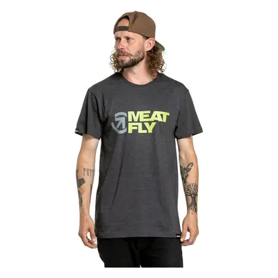 Meatfly pánské tričko Revital Lime/Charcoal Heather | Žlutá 99802655