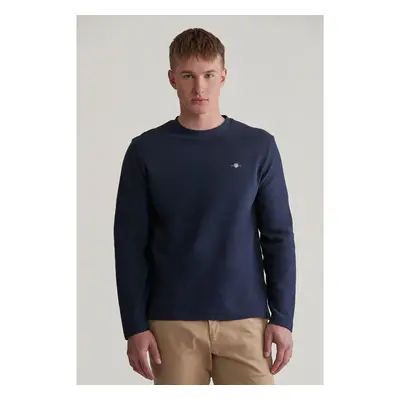 TRIČKO GANT TEXTURED LS TSHIRT EVENING BLUE 99502064