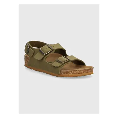 Dětské sandály Birkenstock Milano zelená barva, 1027872 94527291