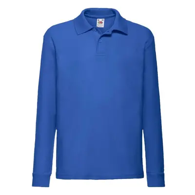 Blue Long Sleeve Polo Shirt Fruit of the Loom 91330085