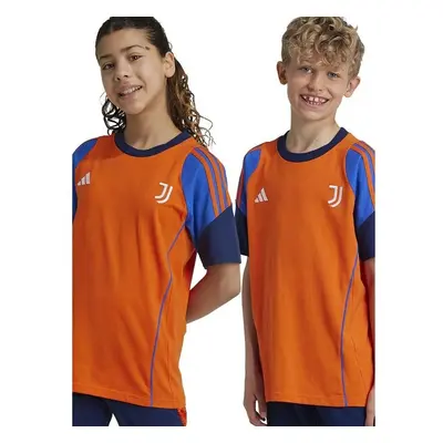 Dětské bavlněné tričko adidas Performance JUVE TEEY oranžová barva, s 94573206