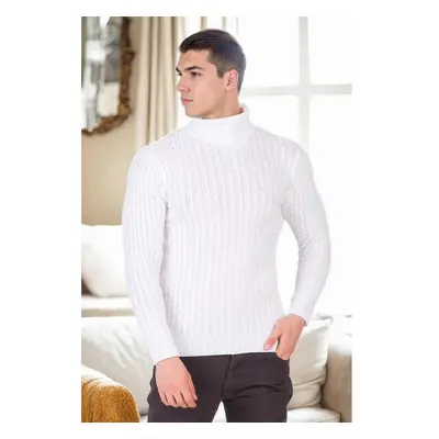 19295 Dewberry Turtleneck Mens Sweater-WHITE 99379880