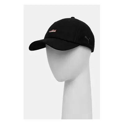 Kšiltovka Puma Classics Graphic Dad Cap černá barva, s aplikací, 99287591