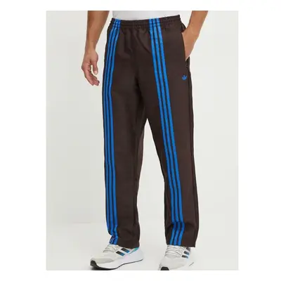 Kalhoty adidas Originals Club TrackPant pánské, hnědá barva, vzorované 99868010