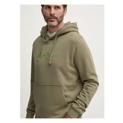 Bavlněná mikina Pepe Jeans NEW JOE HOODIE pánská, zelená barva, s 99953195