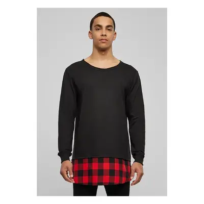 Urban Classics Dlouhý Flanell Spodní otevřený okraj Crewneck blk/blk 91381950