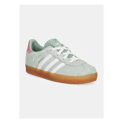 Dětské semišové sneakers boty adidas Originals GAZELLE CF EL zelená 99279107