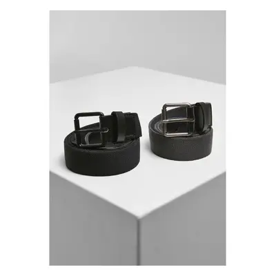 Urban Classics Stretch Basic Belt 2-Pack černá/uhlová 91216258