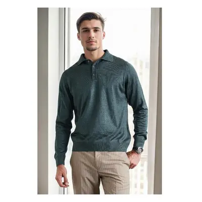 28296 Dewberry Polo Neck Mens Knit Sweater-NEFTİ 100258117