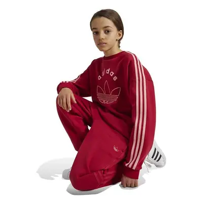 Dětská mikina adidas Originals CREW červená barva, s potiskem, IY9548 95268717