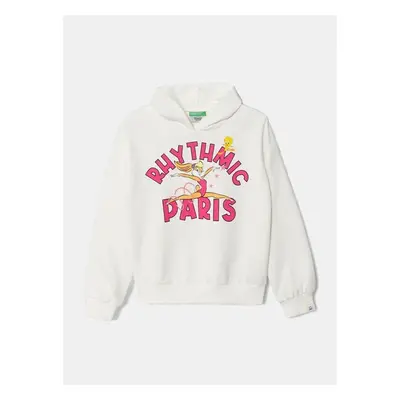 Dětská bavlněná mikina United Colors of Benetton x Looney Tunes bílá 99168327