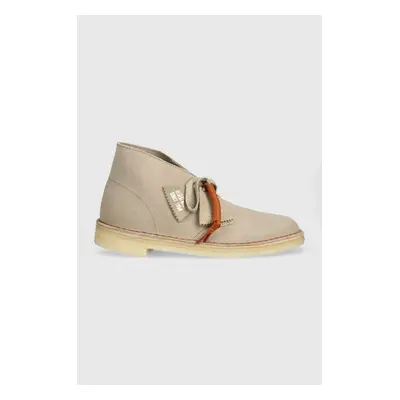 Semišové kotníkové boty Clarks Originals Desert Boot béžová barva, 84011130