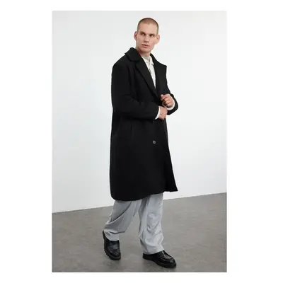 Trendyol Black Mens Oversize Fit Winter Wool Blend Winter Coat 99809256