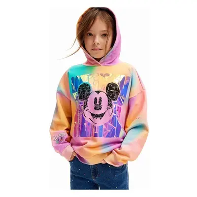 Dětská bavlněná mikina Desigual MICKEY MOUSE s kapucí, vzorovaná, 99953998