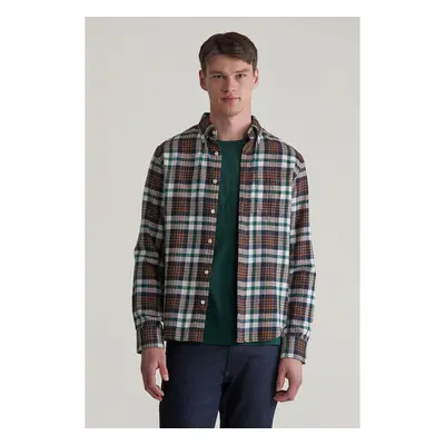 KOŠILE GANT REG FLANNEL PLAID SHIRT CACAO 99365178