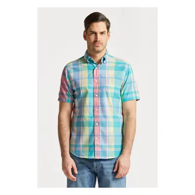 KOŠILE GANT REG UT COLORFUL MADRAS SS SHIRT PERKY PINK 78760394