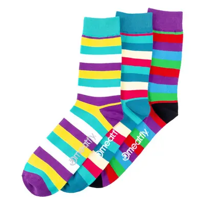 Meatfly ponožky Dark Small Stripe socks - S19 Triple pack | 84460234