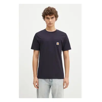 Bavlněné tričko Carhartt WIP S/S Pocket T-Shirt tmavomodrá barva, 84005399