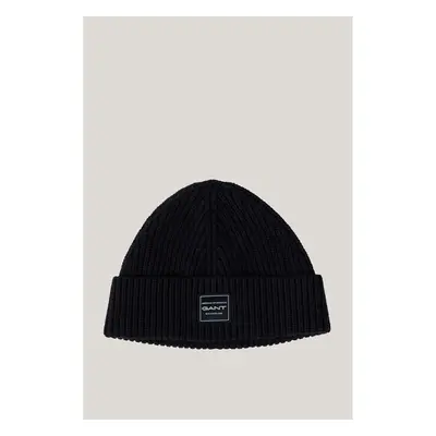 ČEPICE GANT COTTON RIBBED BEANIE BLACK 99405528