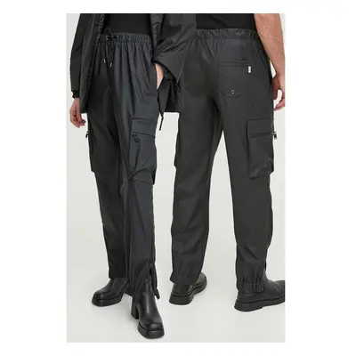 Tepláky Rains 18850 Pants černá barva, hladké 99834045