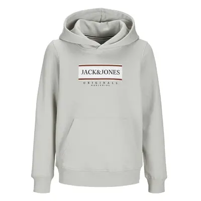 Jack & Jones Junior Mikina JORFrederiksberg šedá / tmavě červená / 96044645