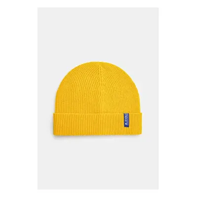 Vlněná čepice A-COLD-WALL* Ribbed Structure Beanie žlutá barva, 99247650