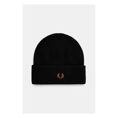 Vlněná čepice Fred Perry Classic Beanie černá barva, z tenké pleteniny 99247683