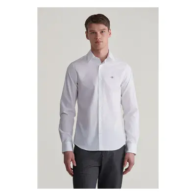 KOŠILE GANT SLIM POPLIN STRETCH SHIRT WHITE 99405481