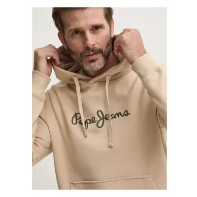 Bavlněná mikina Pepe Jeans NEW JOE HOODIE pánská, béžová barva, s 99953194