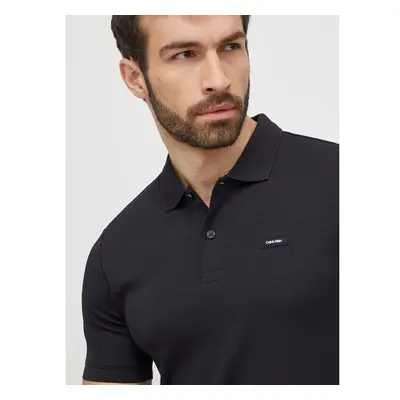 Bavlněné polo tričko Calvin Klein černá barva, K10K111657 89450353