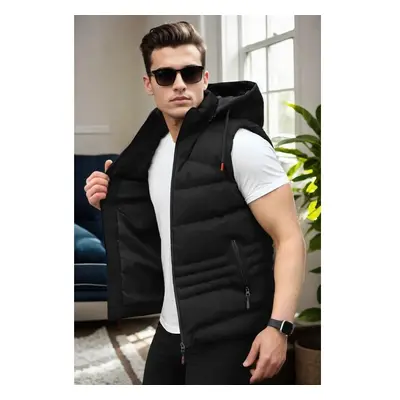 17736 Dewberry Removable Hooded Mens Vest-BLACK 100009628