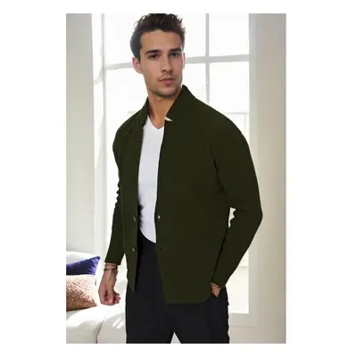 87095 Dewberry Mens Knitwear Cardigan-Khaki 99804375