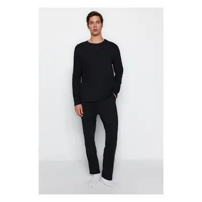 Trendyol Black Regular Fit Knitted Pajama Set 91274272