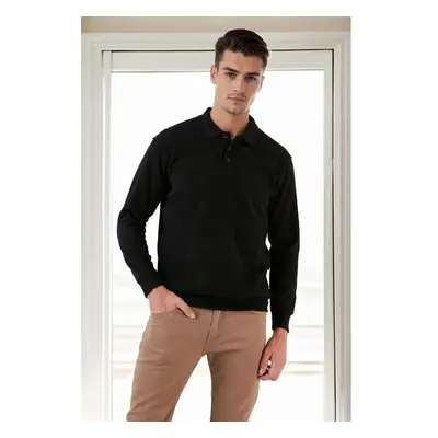 77856 Dewberry Polo Neck Mens Sweater-BLACK 99326486