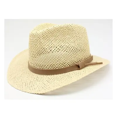 Unisex letní Fedora klobouk od Fiebig - Béžový 94532912