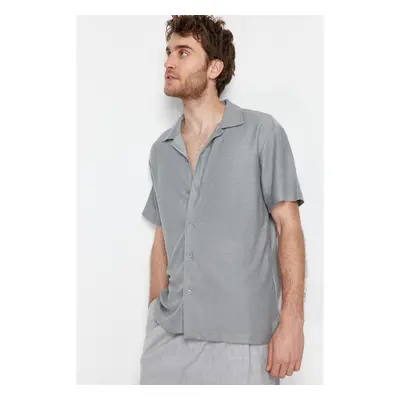 Trendyol Gray Relaxed Fit Open Collar Shirt 91295969