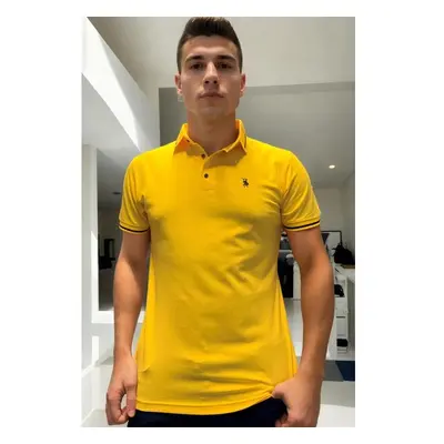 T8586 DEWBERRY MENS POLO NECK T-SHIRT-PLAIN YELLOW 89860096