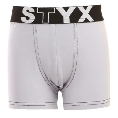 Dětské boxerky Styx sportovní guma světle šedé 93585047