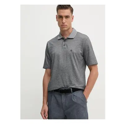 Bavlněné polo tričko Armani Exchange šedá barva, 6DZFJP ZJM5Z 99231388