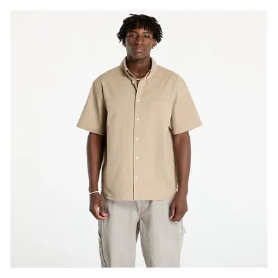 Košile Nike Life Mens Short-Sleeve Seersucker Button-Down Shirt Khaki/ 99330798