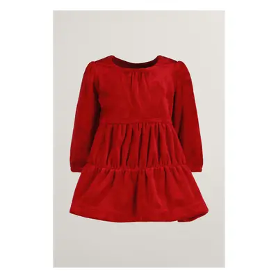 ŠATY GANT TIERED VELOUR DRESS RUBY RED 99978172