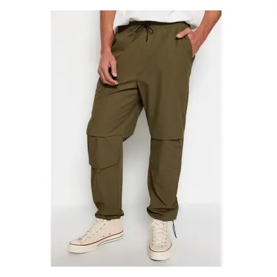 Trendyol Khaki Jogger Fit Volné Parachute Kalhoty 91276376