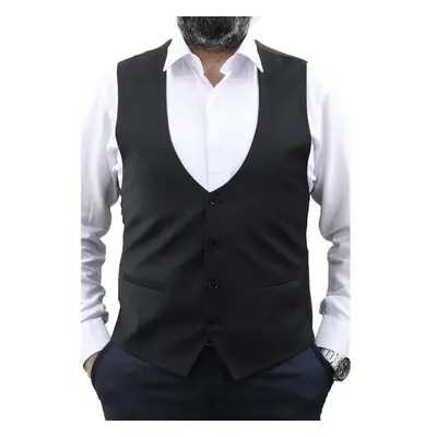 36495 Dewberry U Neck Mens Vest-BLACK 100149743