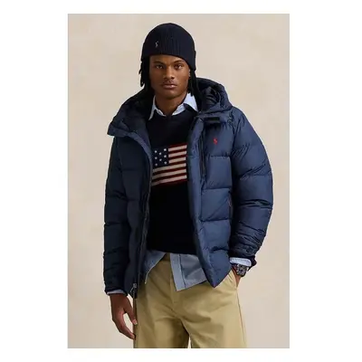 Péřová bunda Polo Ralph Lauren Gorham Jacket pánská, tmavomodrá barva, 100028278