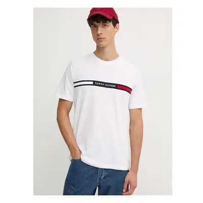 Bavlněné tričko Tommy Hilfiger bílá barva, s aplikací, MW0MW36498 100235453