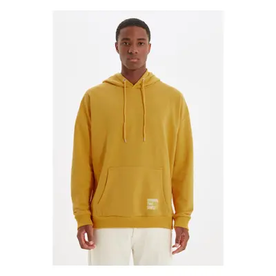 Trendyol Yellow Oversize/Wide Cut Hooded Fleece Inside/Warm Sweatshirt 64947610