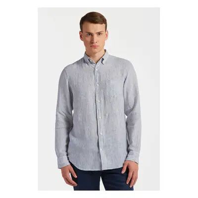 KOŠILE GANT REG LINEN STRIPE SHIRT WHITE 78760383