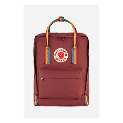 Batoh Fjallraven Kanken Rainbow červená barva, velký, s aplikací, 84017340