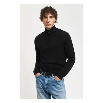 SVETR GANT EXTRAFINE MERINO WOOL HALF ZIP BLACK 97832525