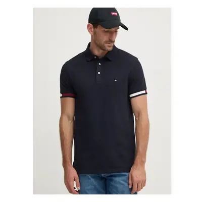 Polo tričko Tommy Hilfiger tmavomodrá barva, s aplikací, MW0MW33156 99867907